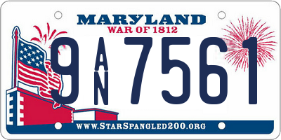 MD license plate 9AN7561