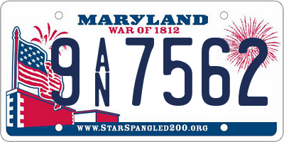 MD license plate 9AN7562