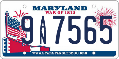 MD license plate 9AN7565