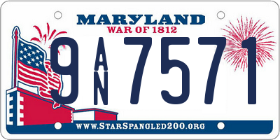 MD license plate 9AN7571
