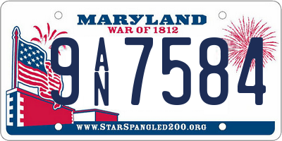 MD license plate 9AN7584