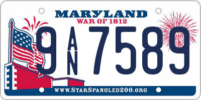 MD license plate 9AN7589