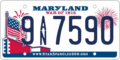 MD license plate 9AN7590