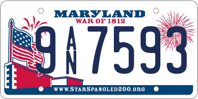 MD license plate 9AN7593