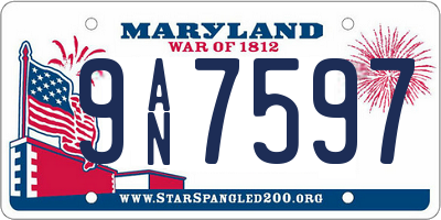 MD license plate 9AN7597