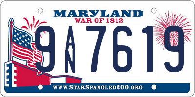 MD license plate 9AN7619