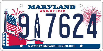 MD license plate 9AN7624