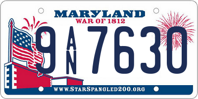 MD license plate 9AN7630