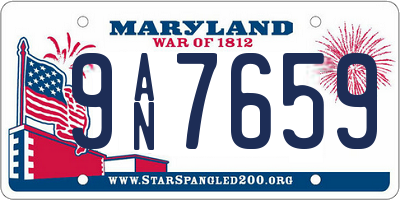 MD license plate 9AN7659
