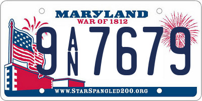 MD license plate 9AN7679