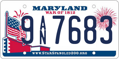 MD license plate 9AN7683