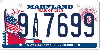 MD license plate 9AN7699