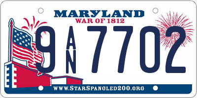 MD license plate 9AN7702