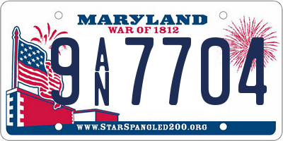 MD license plate 9AN7704