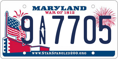 MD license plate 9AN7705