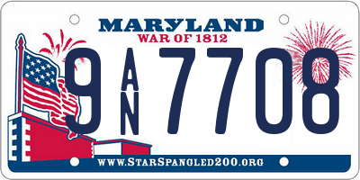 MD license plate 9AN7708
