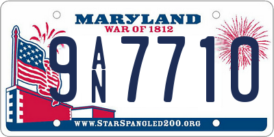 MD license plate 9AN7710