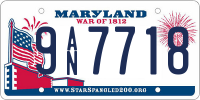 MD license plate 9AN7718
