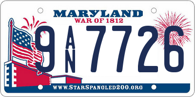 MD license plate 9AN7726