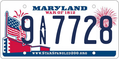 MD license plate 9AN7728