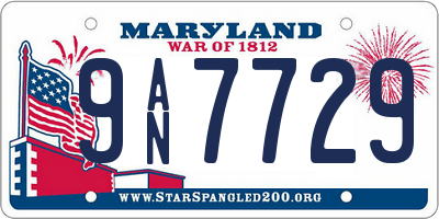MD license plate 9AN7729