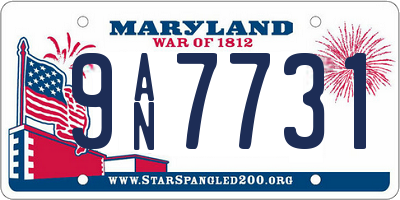 MD license plate 9AN7731