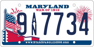 MD license plate 9AN7734