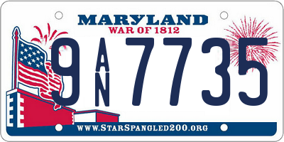 MD license plate 9AN7735