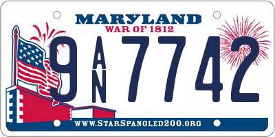 MD license plate 9AN7742