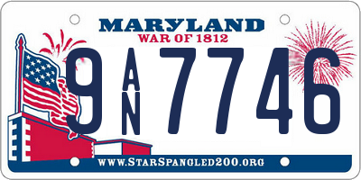 MD license plate 9AN7746
