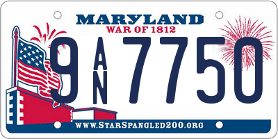 MD license plate 9AN7750