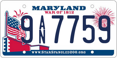 MD license plate 9AN7759