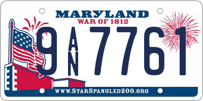 MD license plate 9AN7761