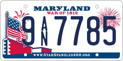 MD license plate 9AN7785