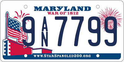 MD license plate 9AN7799