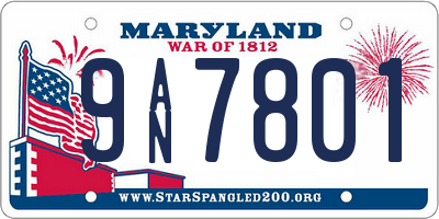 MD license plate 9AN7801