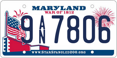 MD license plate 9AN7806