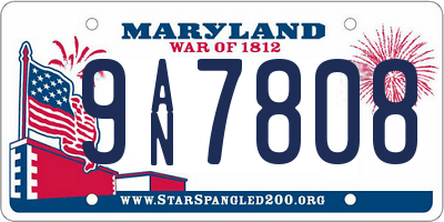 MD license plate 9AN7808