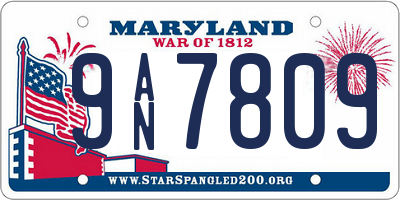 MD license plate 9AN7809