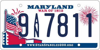 MD license plate 9AN7811
