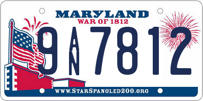 MD license plate 9AN7812