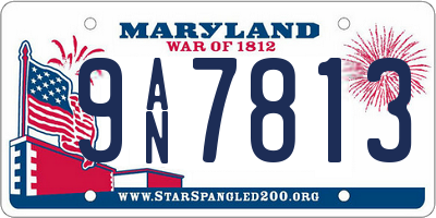 MD license plate 9AN7813