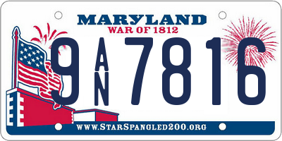 MD license plate 9AN7816