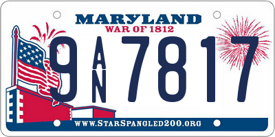 MD license plate 9AN7817