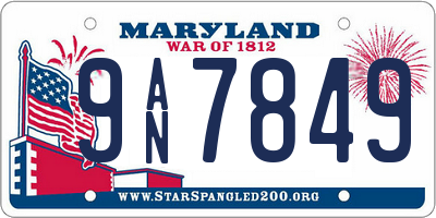 MD license plate 9AN7849