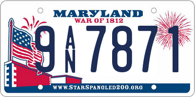 MD license plate 9AN7871