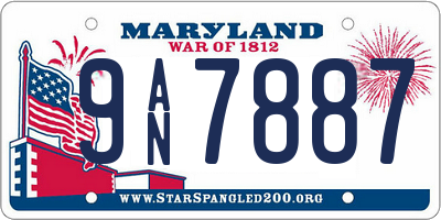 MD license plate 9AN7887
