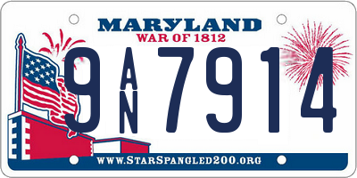 MD license plate 9AN7914