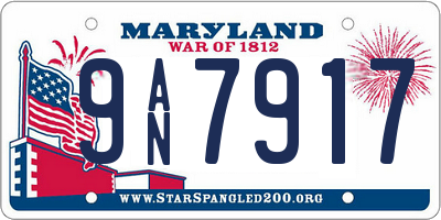 MD license plate 9AN7917