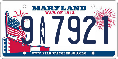 MD license plate 9AN7921